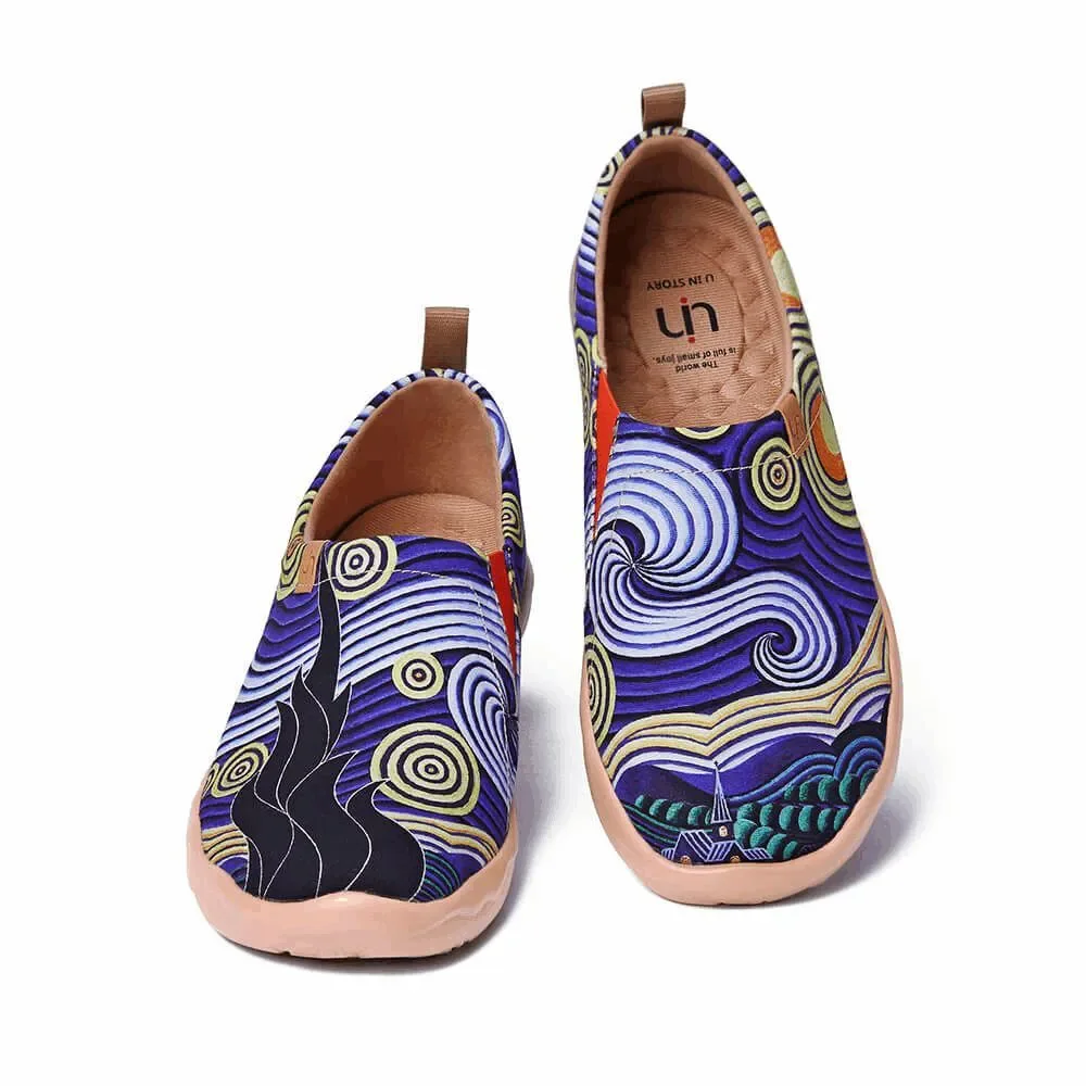 UIN Men's Walking Shoes Slip On Casual Lighweight Loafers (Under the Star)